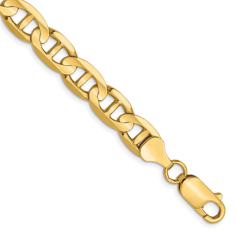 14K 7mm Konkav Anker Gliederarmband