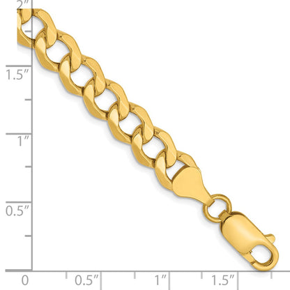 14K 7mm Halbmassiv Panzer Glieder Gliederarmband