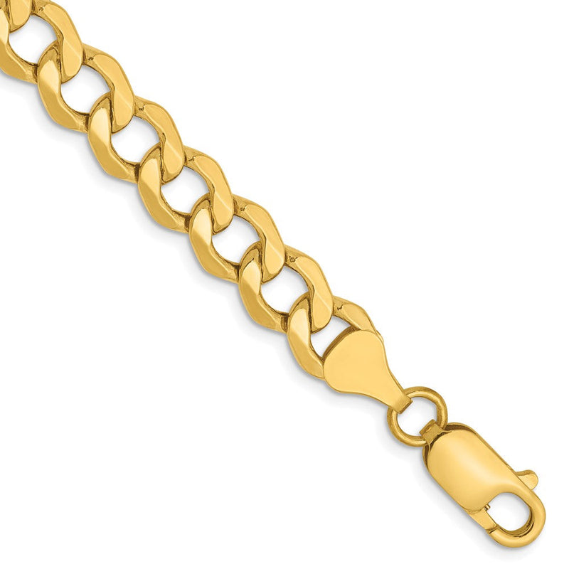 14K 7mm Halbmassiv Panzer Glieder Gliederarmband
