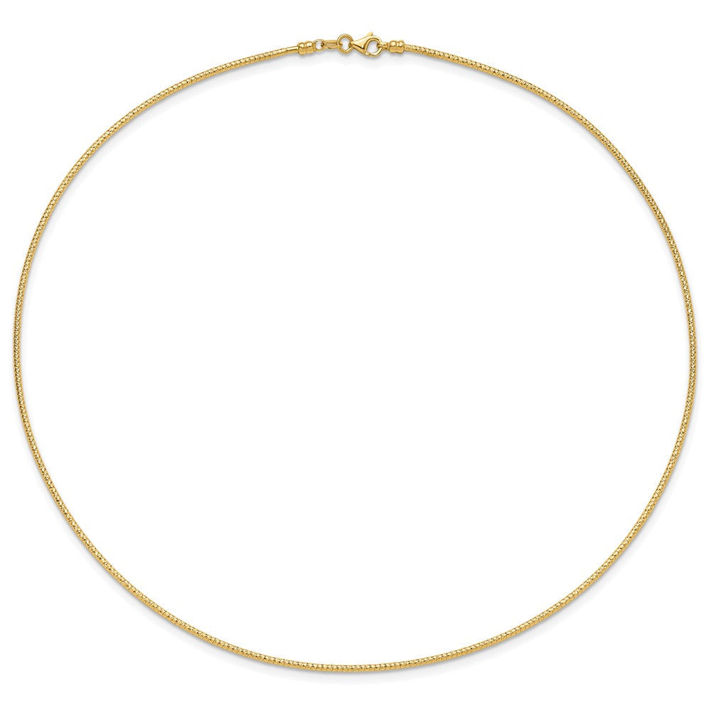 14K Gelbgold 1.5mm Diamantiert Neckwire Halskette