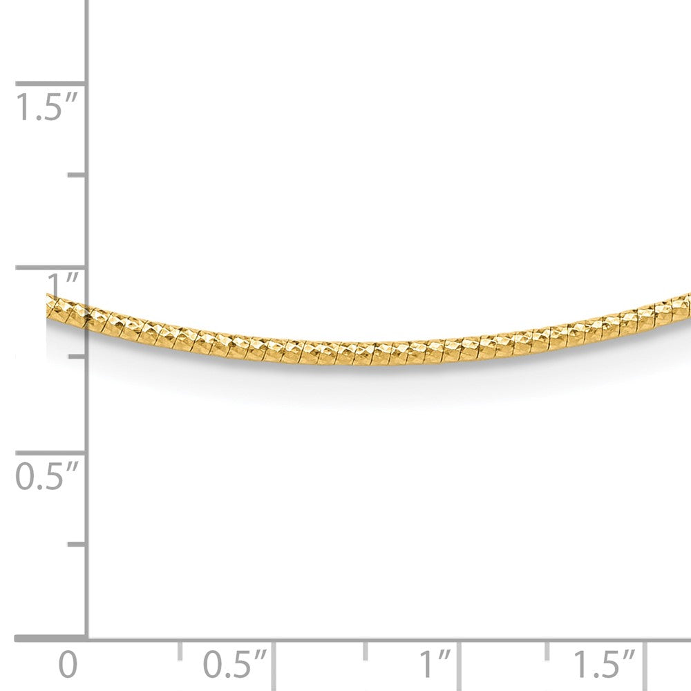 14K Gelbgold 1.5mm Diamantiert Neckwire Halskette