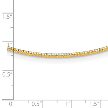 14K Gelbgold 1.5mm Diamantiert Neckwire Halskette