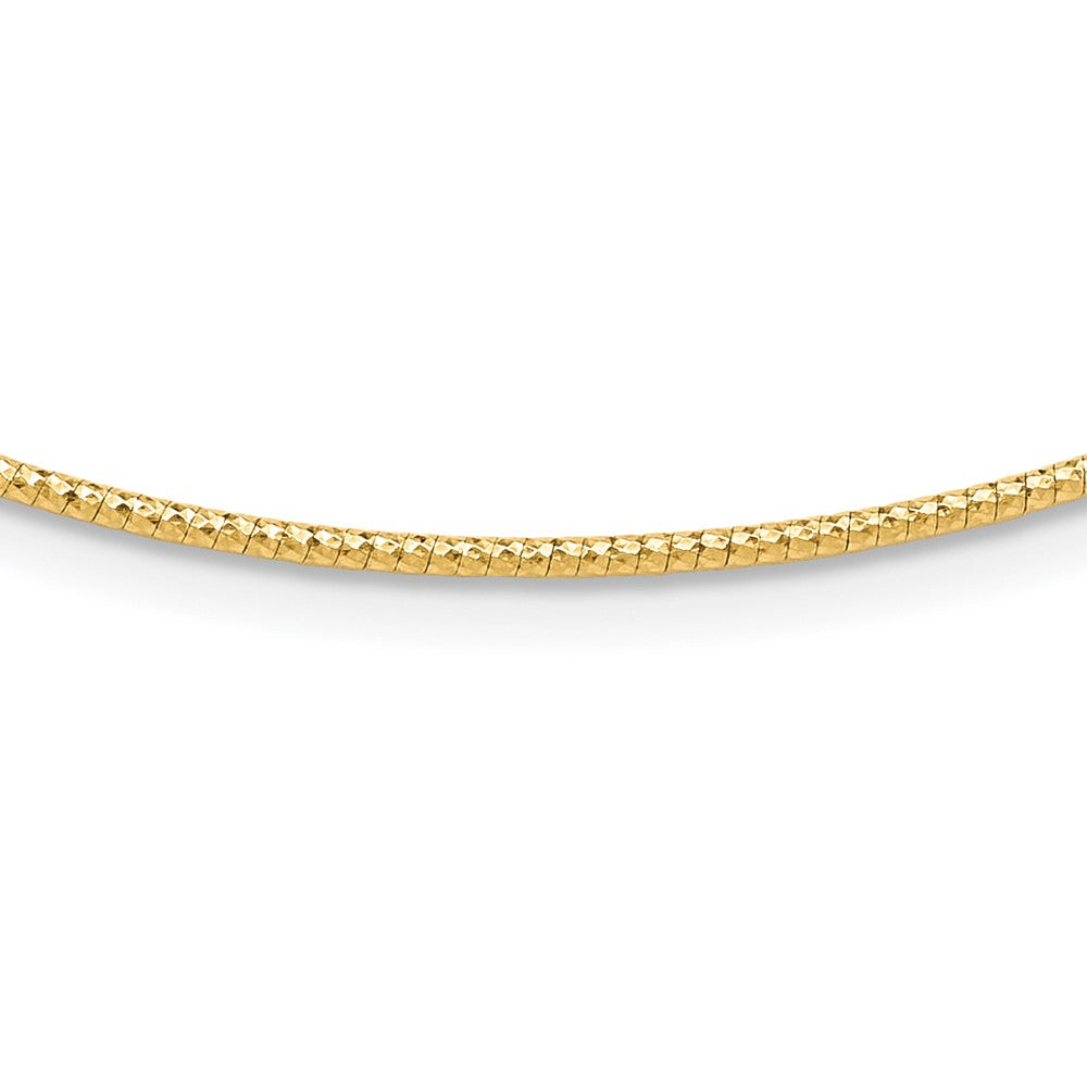 14K Gelbgold 1.5mm Diamantiert Neckwire Halskette
