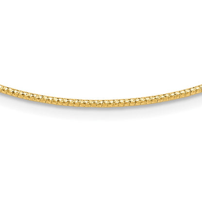 14K Gelbgold 1.5mm Diamantiert Neckwire Halskette
