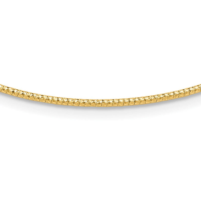 14K Gelbgold 1.5mm Diamantiert Neckwire Halskette