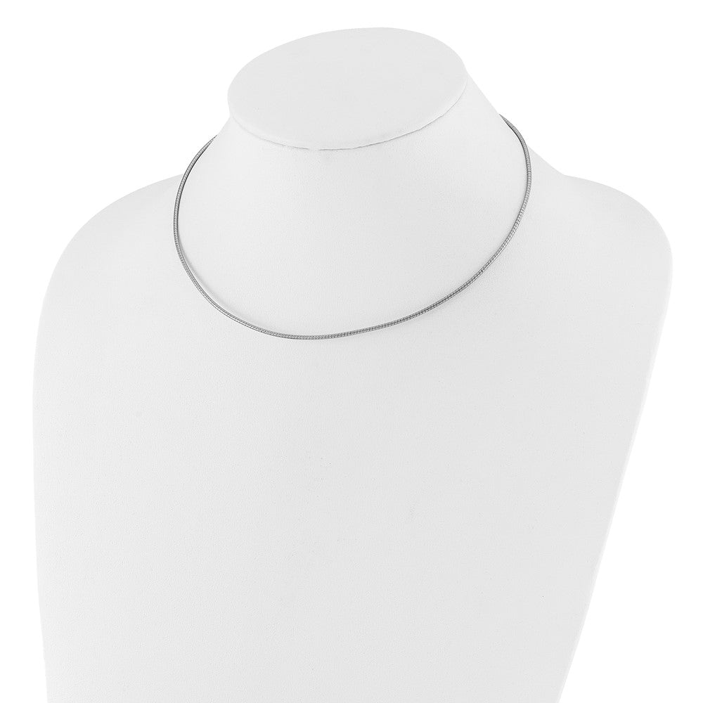 14K Weißgold 1.5mm Diamantiert Neckwire Halskette
