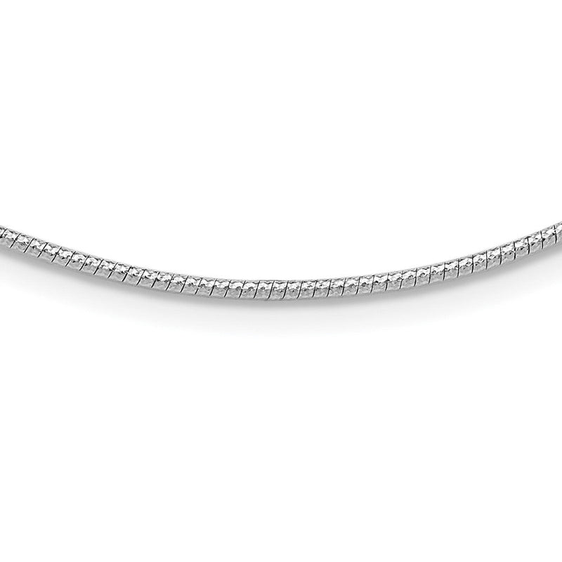 14K Weißgold 1.5mm Diamantiert Neckwire Halskette