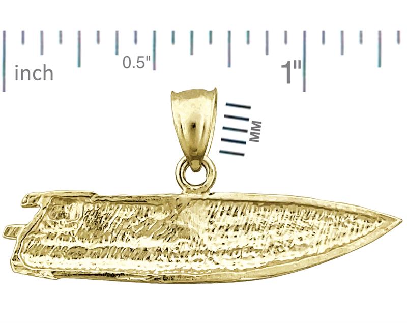 14K Gold Speedboot-Anhänger
