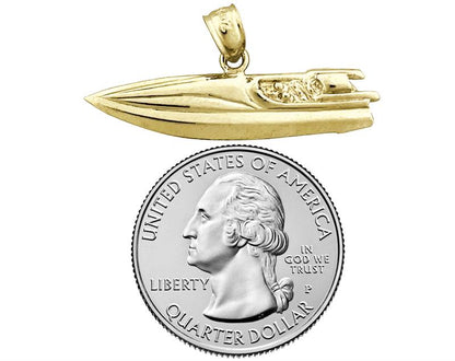 14K Gold Speedboot-Anhänger