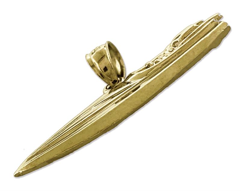 14K Gold Speedboot-Anhänger