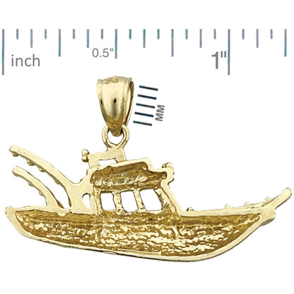14K Gold Anhänger Fischerboot