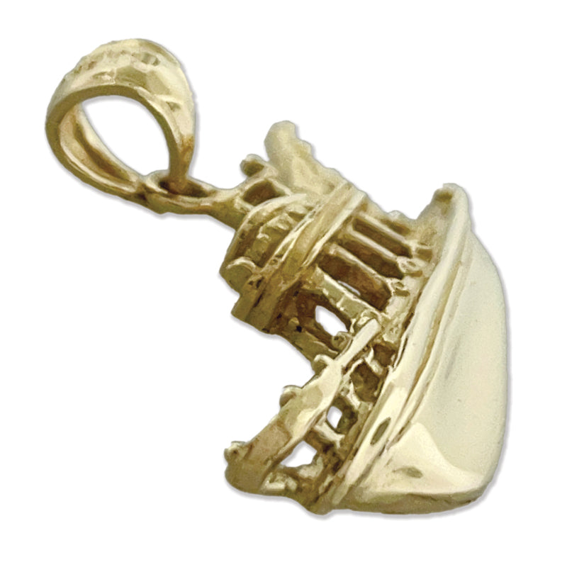14K Gold Anhänger Fischerboot
