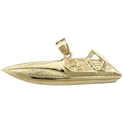 14K Gold Zweisitzer-Motorboot-Anhänger
