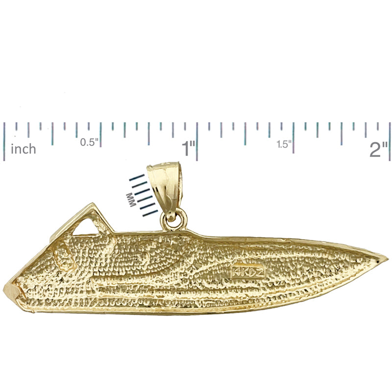 14K Gold Zweisitzer-Motorboot-Anhänger