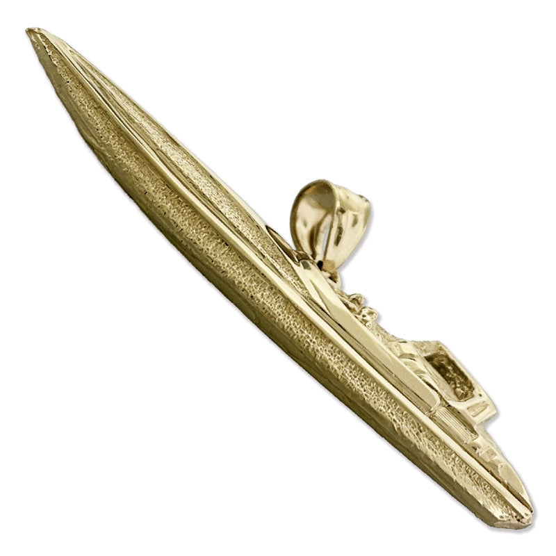 14K Gold Zweisitzer-Motorboot-Anhänger
