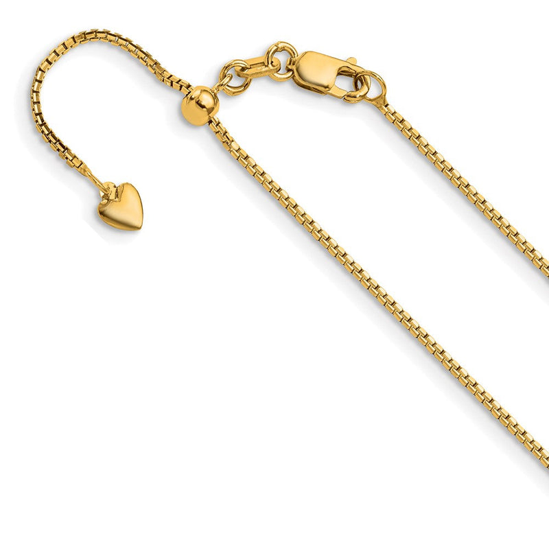 22 Zoll 14K Gelbgold Verstellbar 1mm Diamantiert Venezianer Halskette