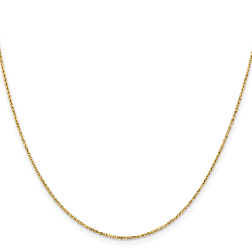 14K Gelbgold 1.05mm Diamantiert Ankerkette Halskette