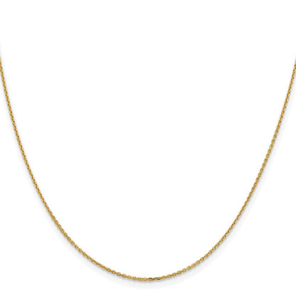 14K Gelbgold 1.05mm Diamantiert Ankerkette Halskette