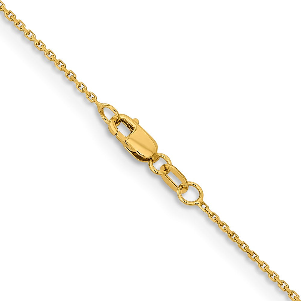 14K Gelbgold 1.05mm Diamantiert Ankerkette Halskette