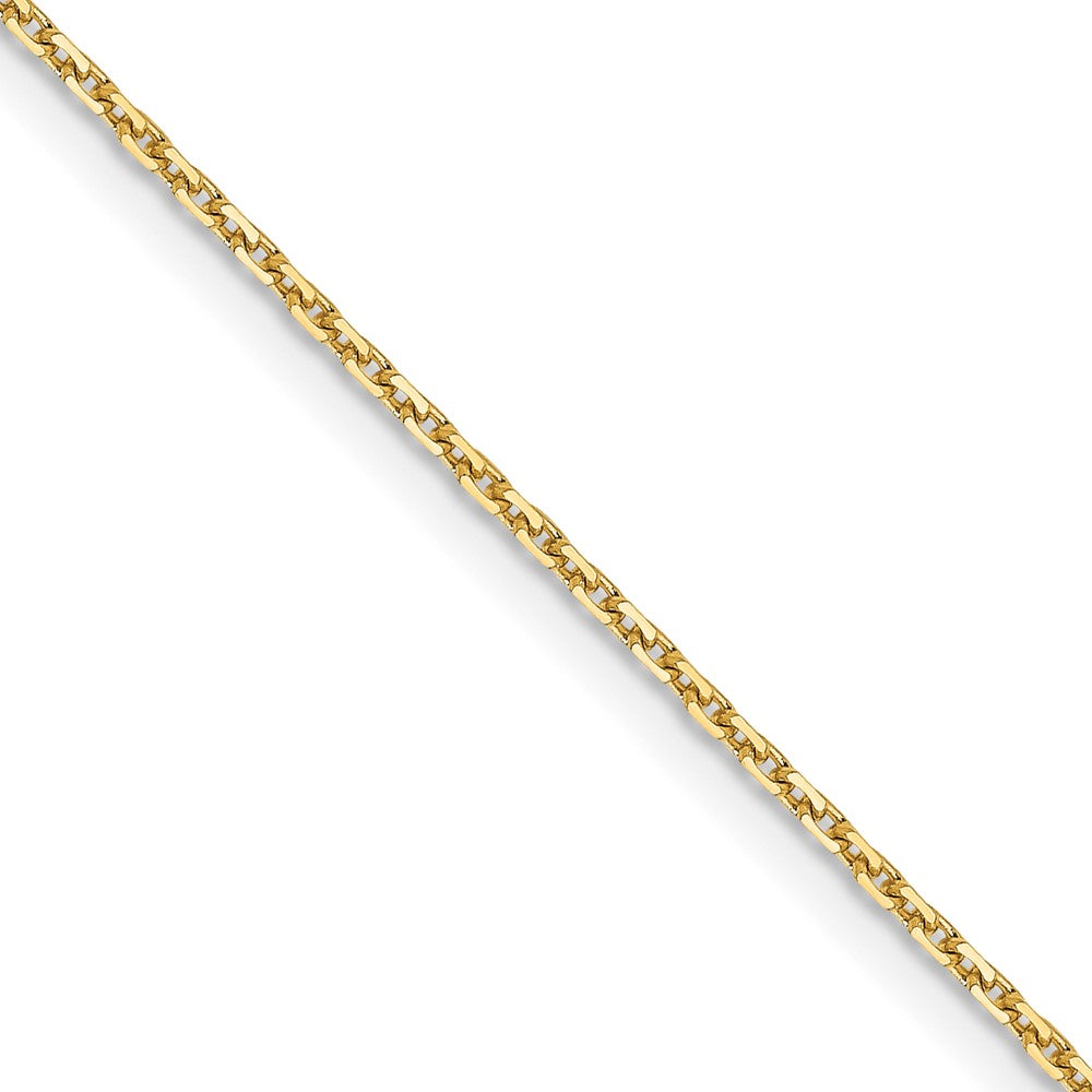 14K Gelbgold 1.05mm Diamantiert Ankerkette Halskette