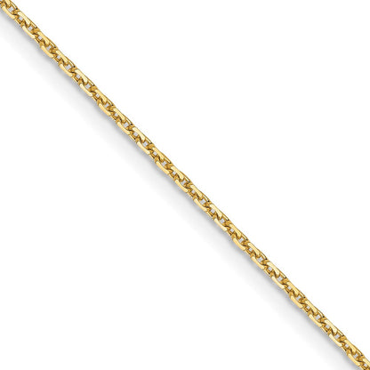 14K Gelbgold 1.05mm Diamantiert Ankerkette Halskette
