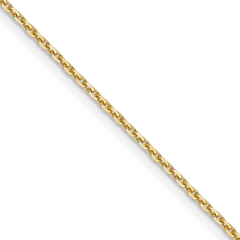 14K Gelbgold 1.05mm Diamantiert Ankerkette Halskette