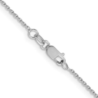 14K Weißgold 1.05mm Diamantiert Ankerkette Halskette