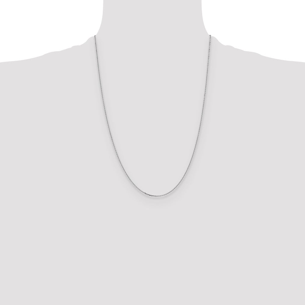 14K Weißgold 1.05mm Diamantiert Ankerkette Halskette