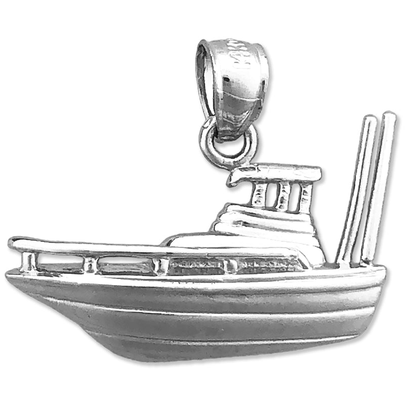 14K Gold Charm „Fischerboot" 25 mm