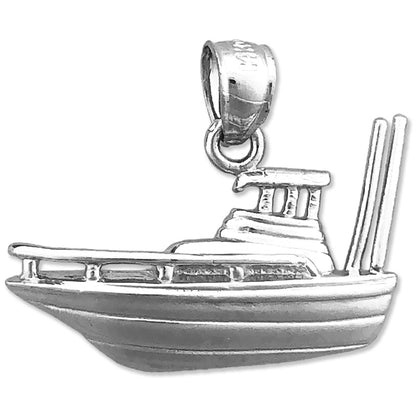 14K Gold Charm „Fischerboot" 25 mm