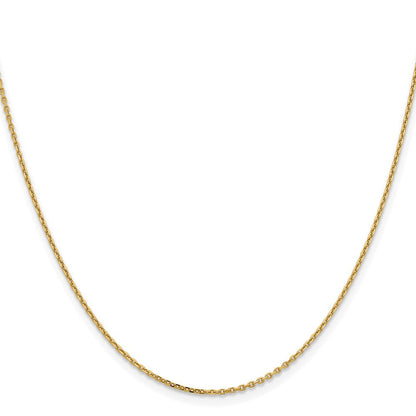 14K Weißgold 1.4mm Diamantiert Ankerkette Halskette