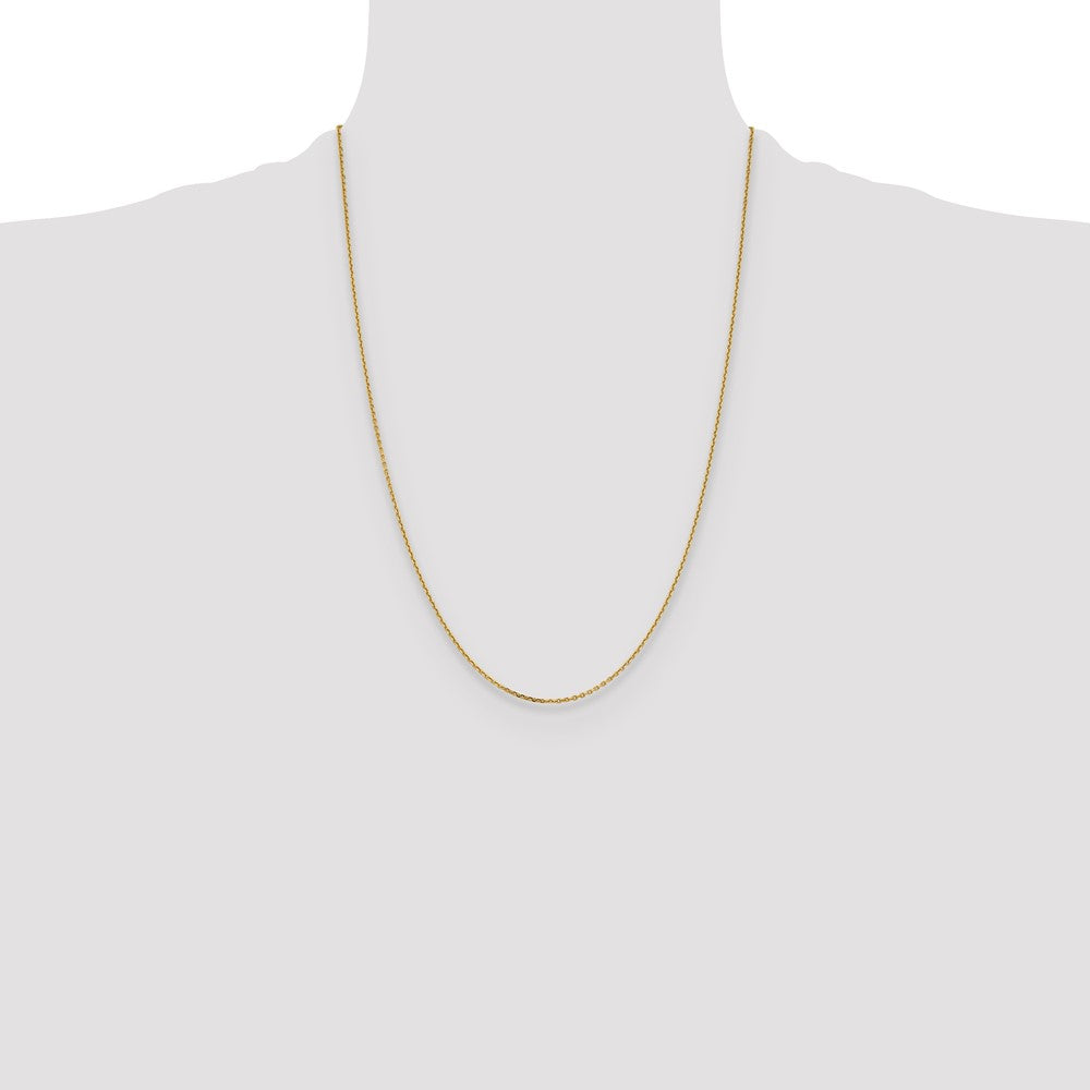 14K Weißgold 1.4mm Diamantiert Ankerkette Halskette