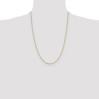 14K Weißgold 1.4mm Diamantiert Ankerkette Halskette