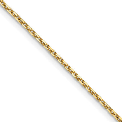14K Weißgold 1.4mm Diamantiert Ankerkette Halskette