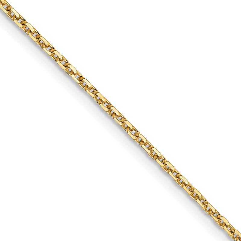 14K Weißgold 1.4mm Diamantiert Ankerkette Halskette