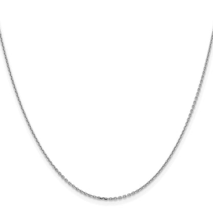 14K Weißgold 1.4mm Diamantiert Ankerkette Halskette