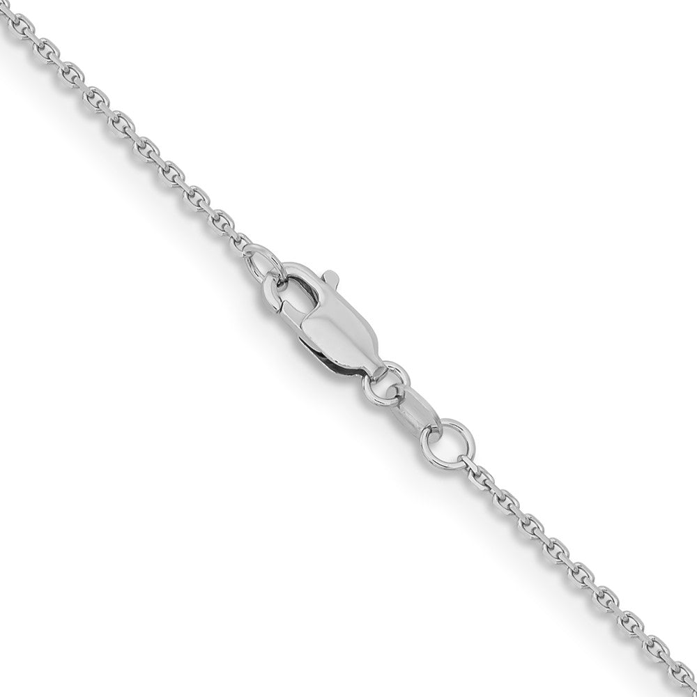 14K Weißgold 1.4mm Diamantiert Ankerkette Halskette