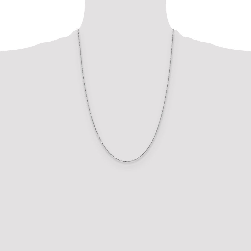 14K Weißgold 1.4mm Diamantiert Ankerkette Halskette