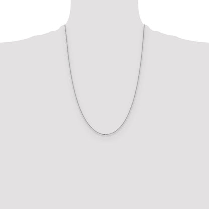 14K Weißgold 1.4mm Diamantiert Ankerkette Halskette