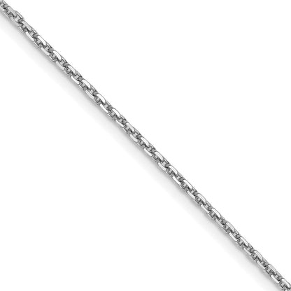 14K Weißgold 1.4mm Diamantiert Ankerkette Halskette
