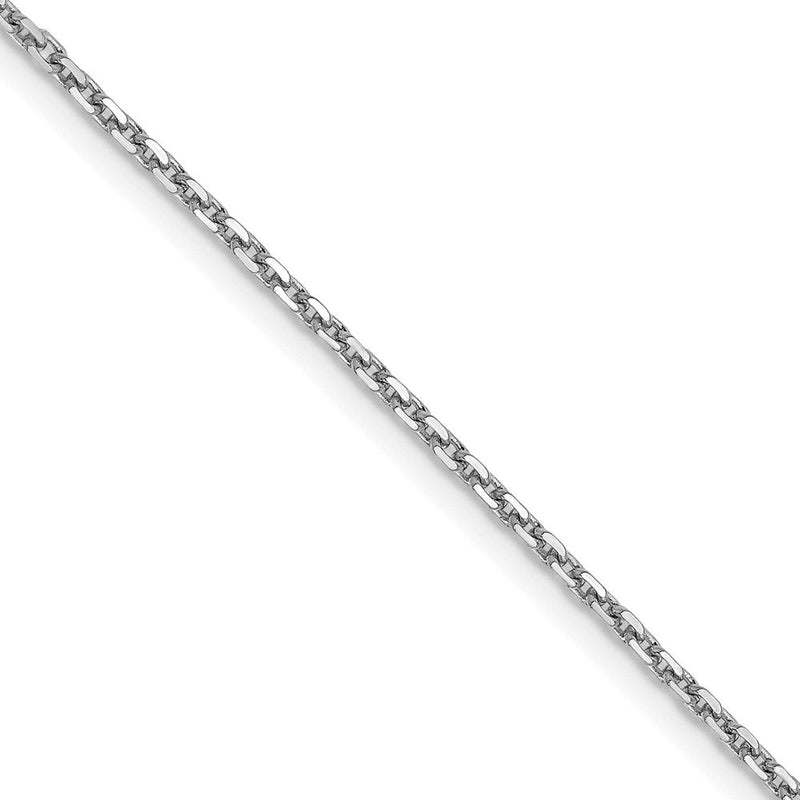 14K Weißgold 1.4mm Diamantiert Ankerkette Halskette