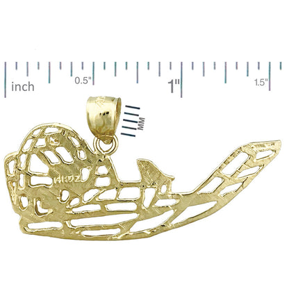 14K Gold 40MM Wasserflugzeug-Anhänger