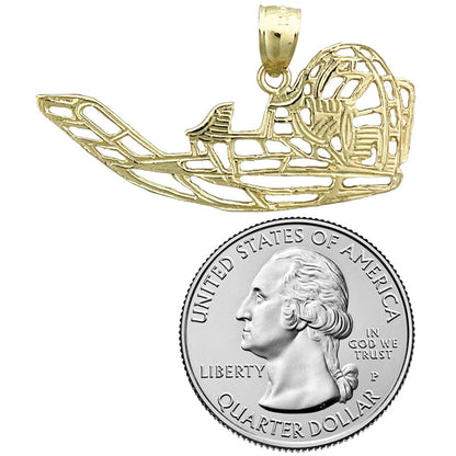 14K Gold 40MM Wasserflugzeug-Anhänger