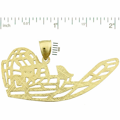 14K Gold Ausgeschnittener 52 MM Luftboot-Anhänger