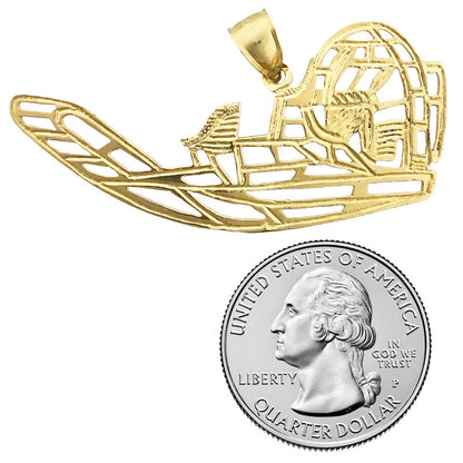 14K Gold Ausgeschnittener 52 MM Luftboot-Anhänger
