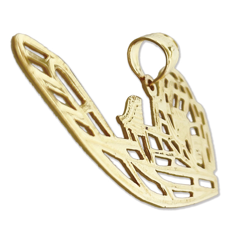 14K Gold Ausgeschnittener 52 MM Luftboot-Anhänger