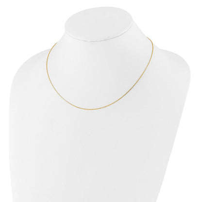2 Zoll 14K Gelbgold 1.1mm Diamantiert Quadratisch Ankerkette 1 Zoll+1 Zoll Verstellbar Halskette
