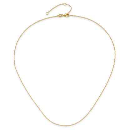 2 Zoll 14K Gelbgold 1.1mm Diamantiert Quadratisch Ankerkette 1 Zoll+1 Zoll Verstellbar Halskette