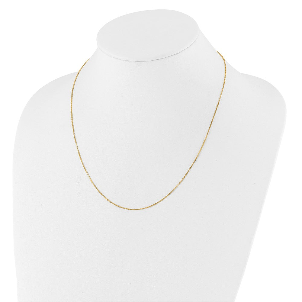 2 Zoll 14K Gelbgold 1.1mm Diamantiert Quadratisch Ankerkette 1 Zoll+1 Zoll Verstellbar Halskette