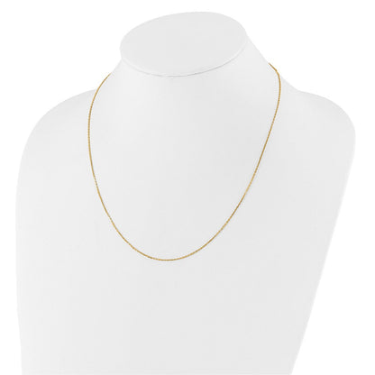 2 Zoll 14K Gelbgold 1.1mm Diamantiert Quadratisch Ankerkette 1 Zoll+1 Zoll Verstellbar Halskette